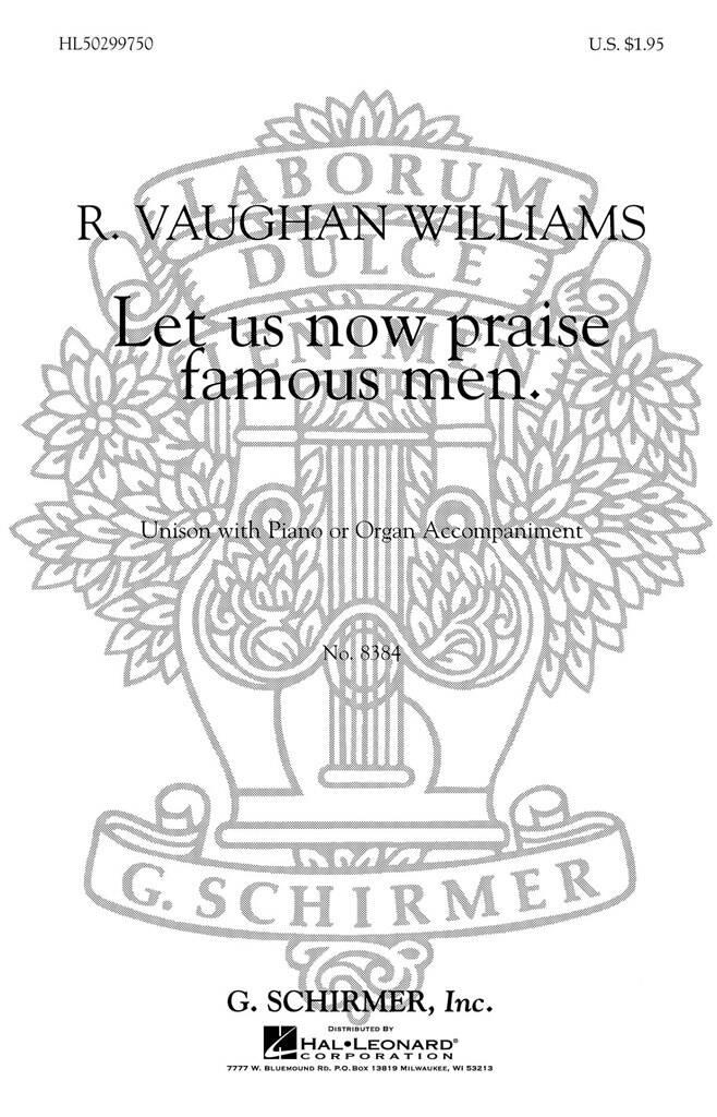 V. Williams: Let Us Now Praise Famous Men: Chant et Piano