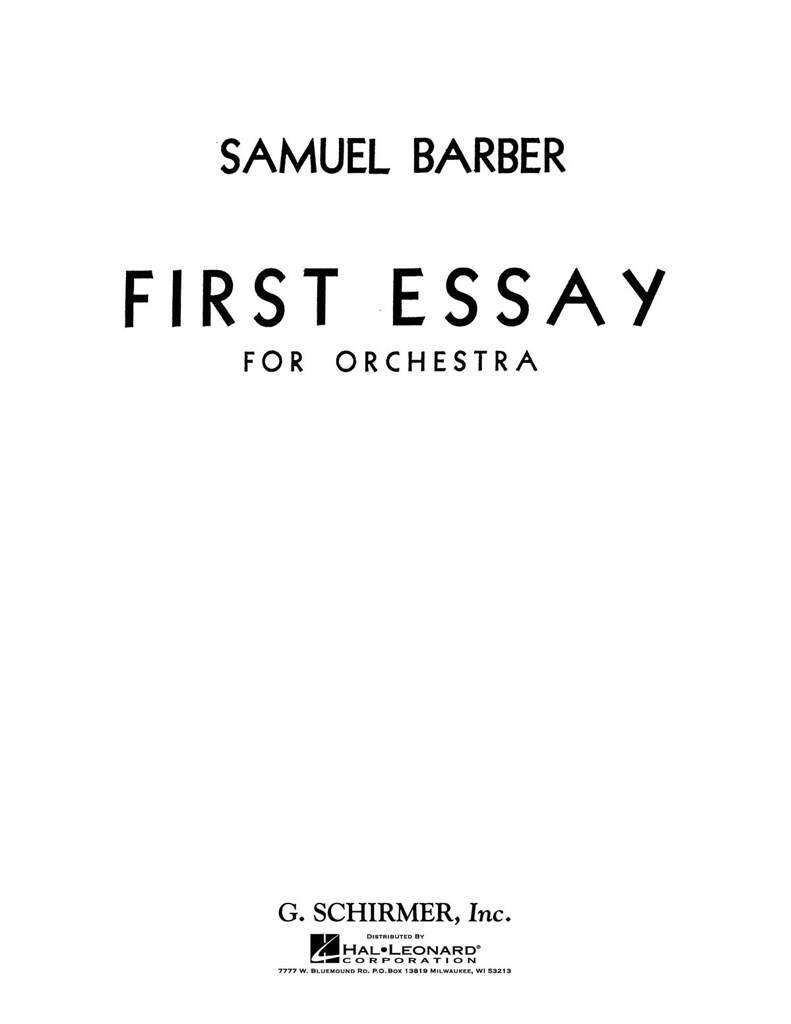 Samuel Barber: First Essay For Orchestra Op.12: Orchestre Symphonique