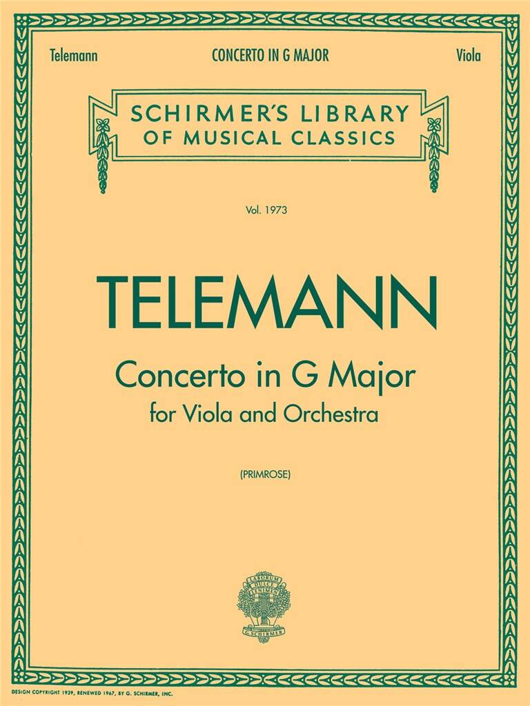Georg Philipp Telemann: Concerto in G: Alto et Accomp.