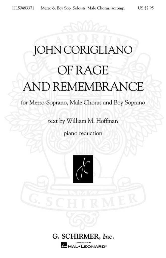 John Corigliano: Of Rage and Remembrance: Voix Basses et Piano/Orgue