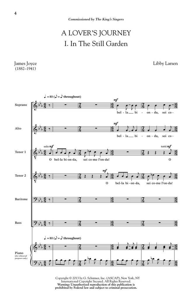 Libby Larsen: A Lover's Journey: Chœur Mixte A Cappella