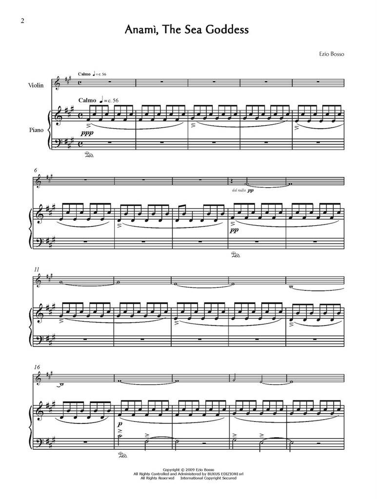 Ezio Bosso: 3 Pieces for Violin & Piano: Violon et Accomp.