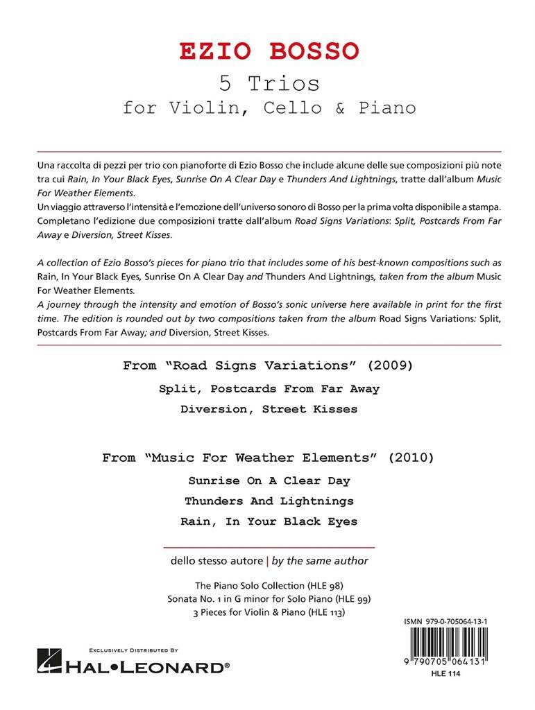 5 Trios for Violin, Cello & Piano: Trio pour Pianos