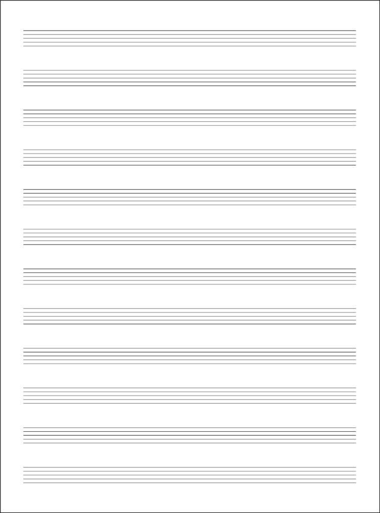 Quaderno di musica - 12 righi, 64 pp. carta avorio: Papier à Musique