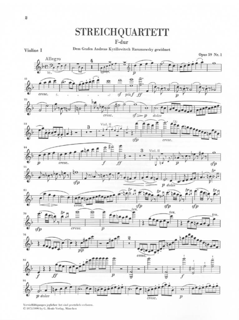 Ludwig van Beethoven: String Quartets op. 59, 74, 95: Quatuor à Cordes