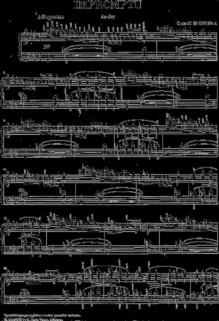 Franz Schubert: Impromptu In A Flat Op.90 No.4 D899: Solo de Piano