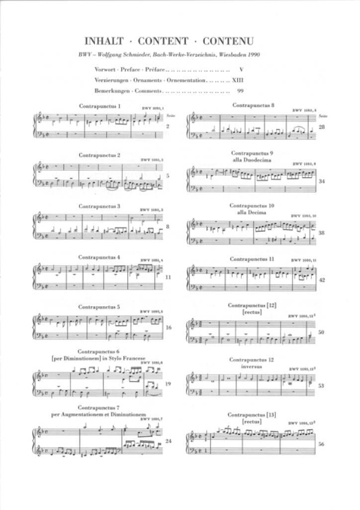 Johann Sebastian Bach: Art Of The Fugue BWV 1080: Solo de Piano