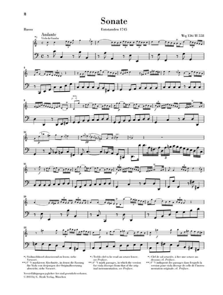 Carl Philipp Emanuel Bach: Gambensonaten Wq 88, 136, 137: Viole De Gambe