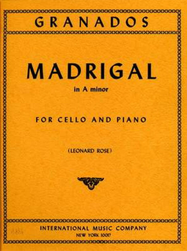 Enrique Granados: Madrigale La Min. (Rose): Duo pour Violoncelles
