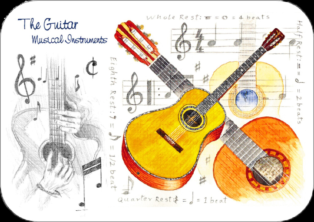 Little Snoring Gifts: Guitar Placemat - Pack Of 4