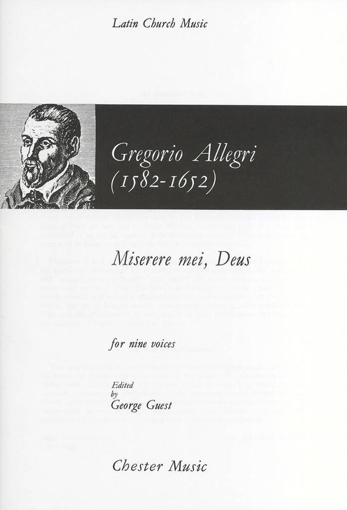 Gregorio Allegri: Miserere Mei, Deus: Chœur Mixte et Piano/Orgue