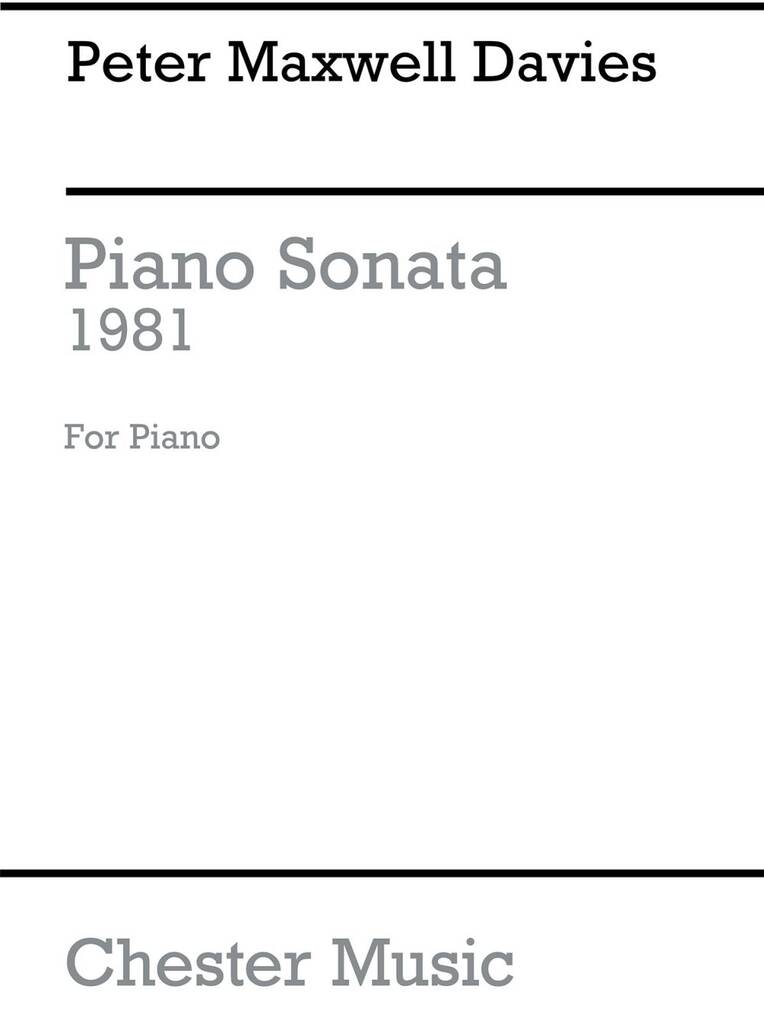 Peter Maxwell Davies: Piano Sonata: Solo de Piano