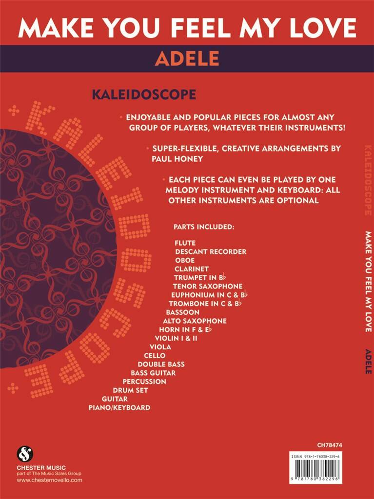 Bob Dylan: Kaleidoscope: Make You Feel My Love: (Arr. Paul Honey): Orchestre à Instrumentation Variable