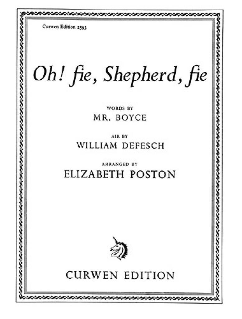 Willem de Fesch: Oh! Fie, Shepherd, Fie: (Arr. Elizabeth Poston): Chant et Piano