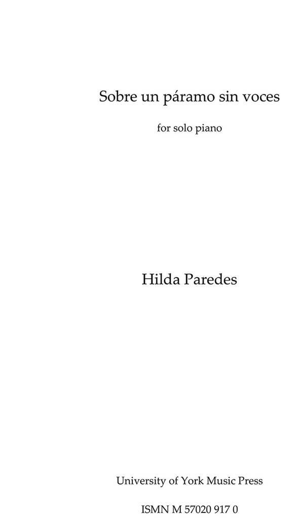 Hilda Paredes: Sobre un páramo sin voces: Solo de Piano
