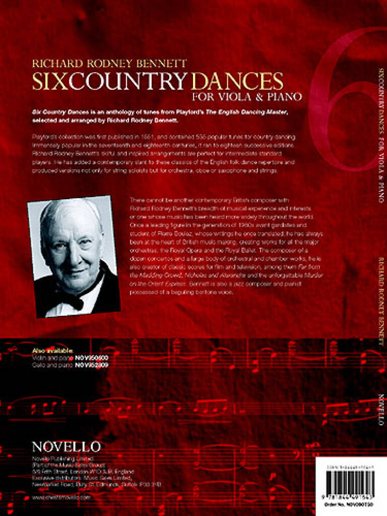 Richard Rodney Bennett: Six Country Dances (Viola/Piano): Alto et Accomp.