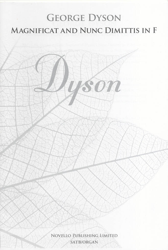 George Dyson: Magnificat And Nunc Dimittis In F: Chœur Mixte et Piano/Orgue