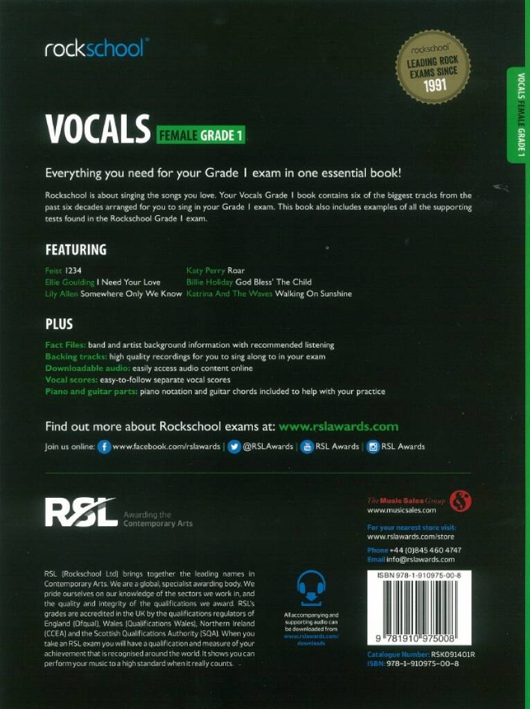 Rockschool: Vocals Grade 1 - Female (2014)