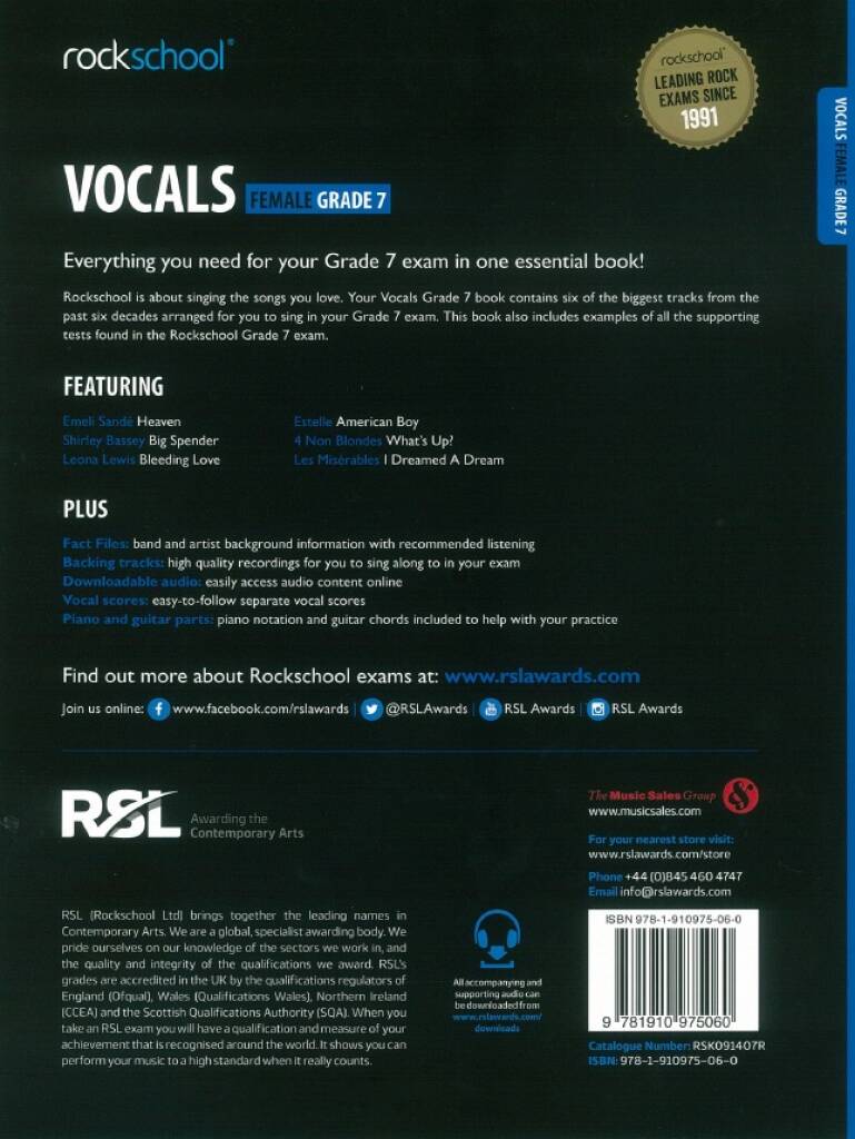 Rockschool: Vocals Grade 7 - Female (2014)