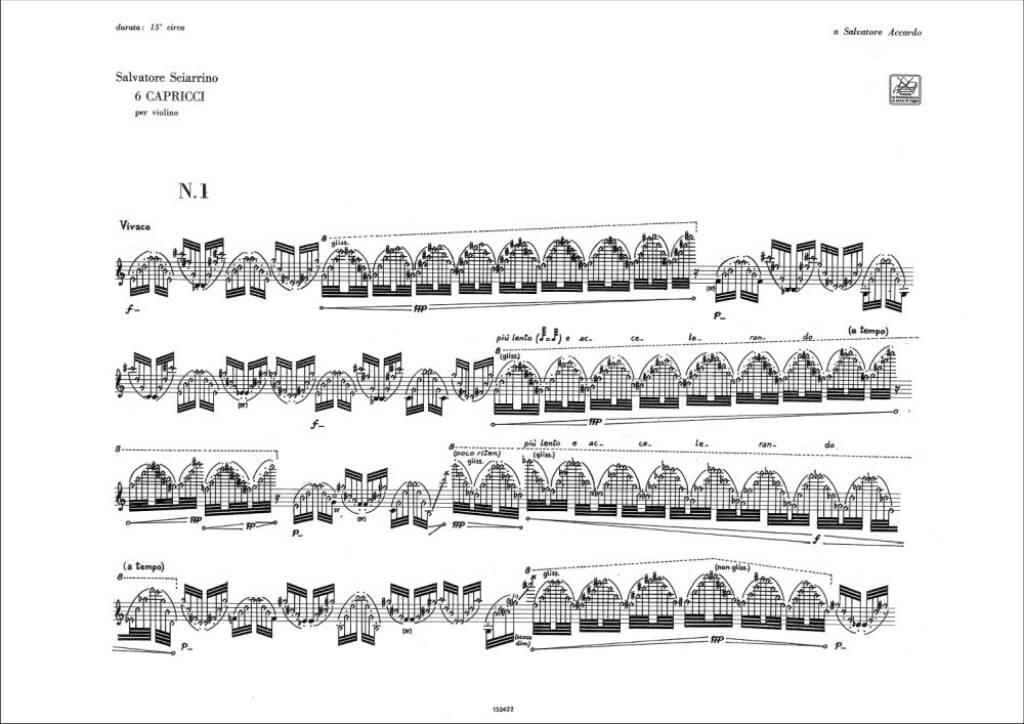 Salvatore Sciarrino: Sei Capricci: Solo pour Violons