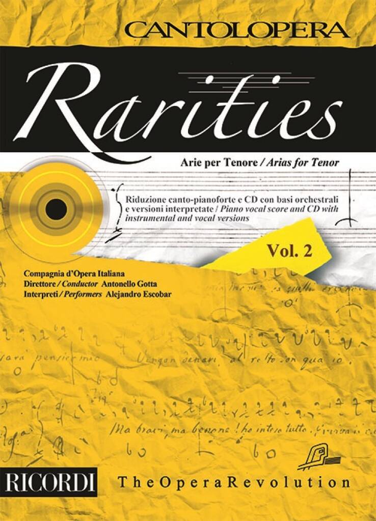 Cantolopera: Rarities - arie per tenore vol. 2 +CD: Chant et Piano