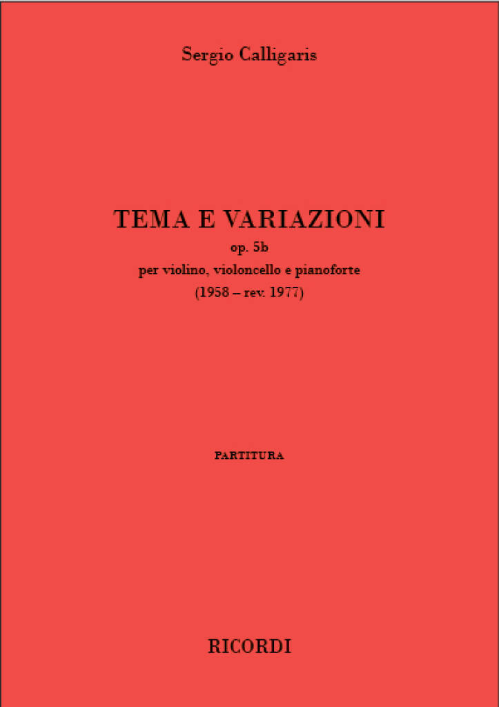 Sergio Calligaris: Tema e variazioni op. 5b: Trio pour Pianos