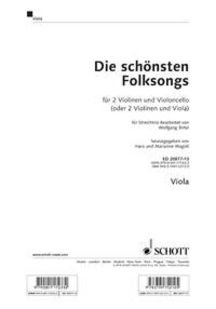 The most beautiful folk songs: (Arr. Wolfgang Birtel): Trio de Cordes