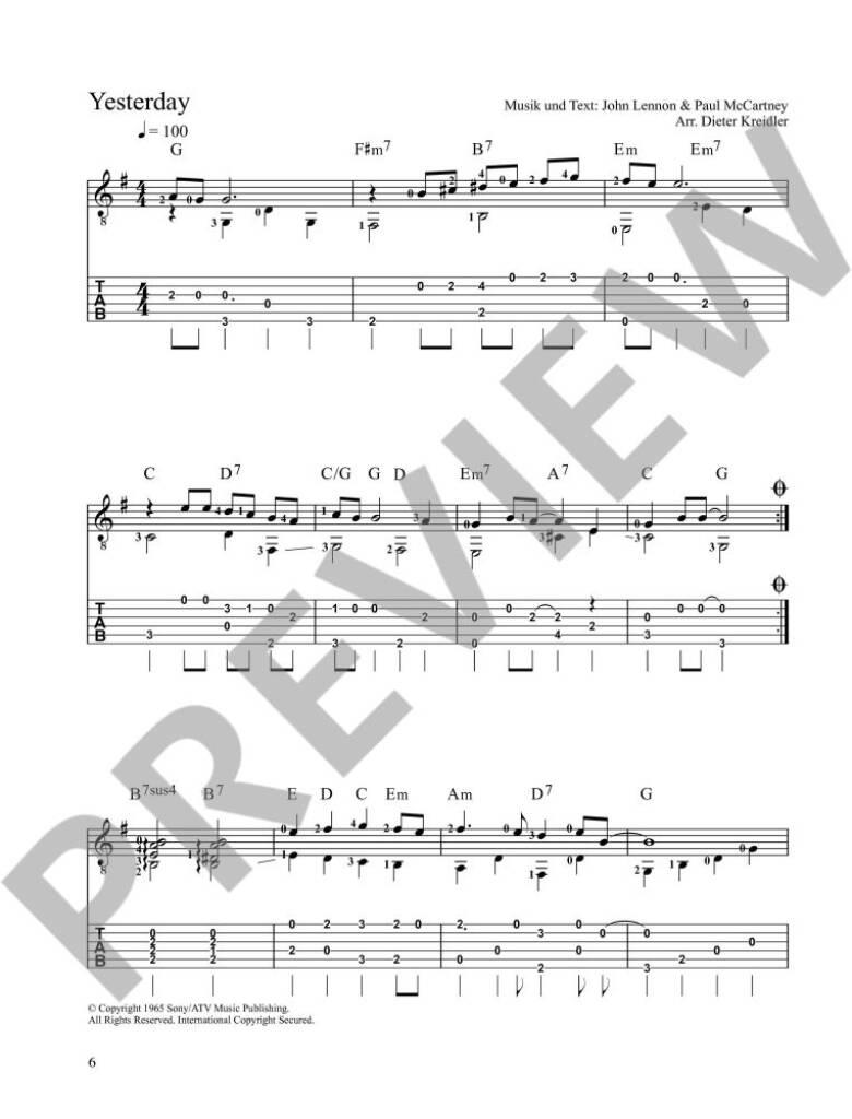 Beatles-Songs and Traditionals: (Arr. Dieter Kreidler): Solo pour Guitare