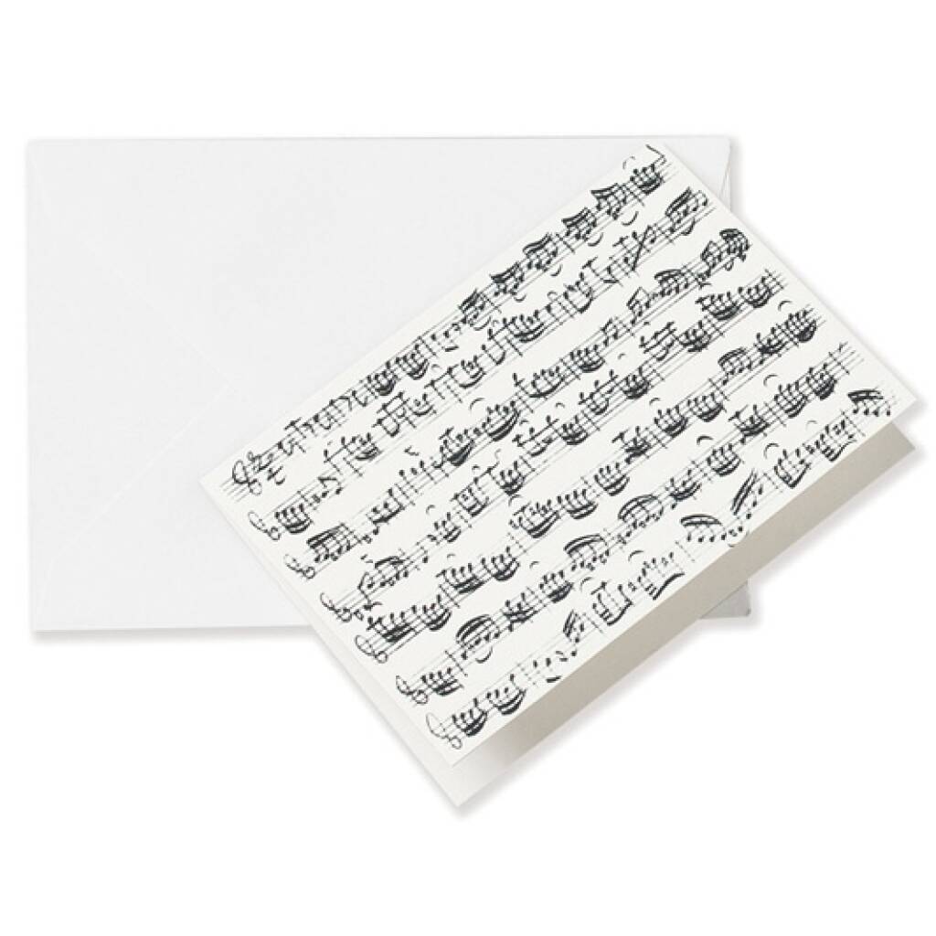 Greeting card Sheet music white A6