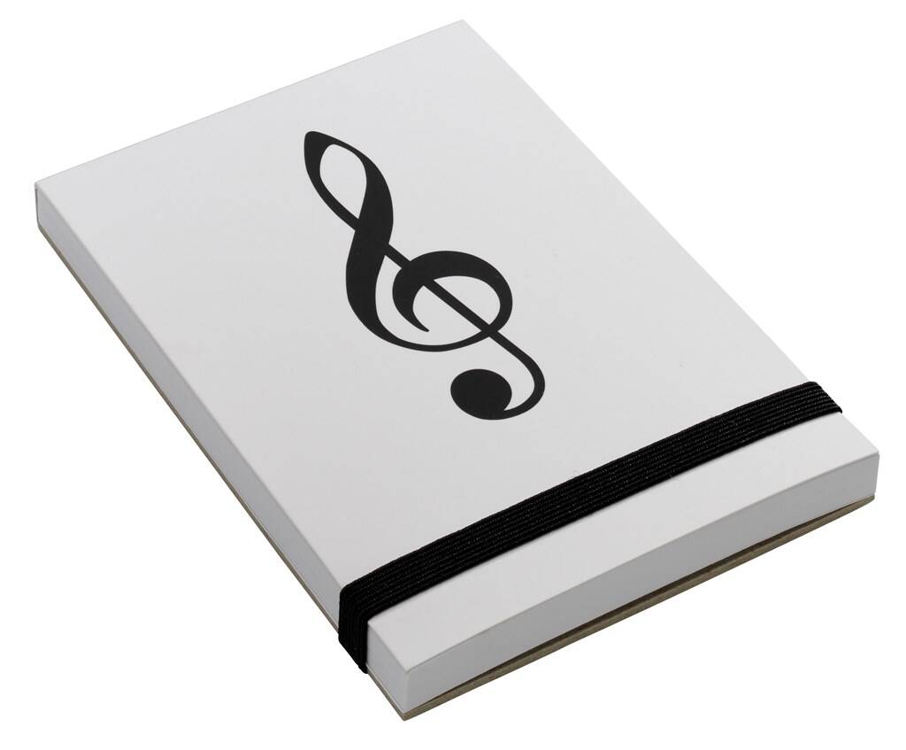 Notepad G-clef white A7
