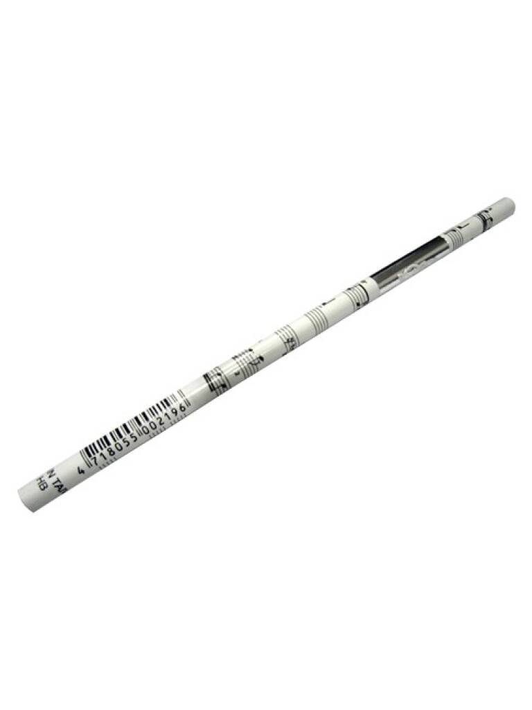 Single White Musical Stave Design HB Pencil