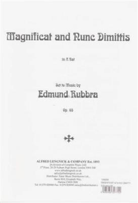 Edmund Rubbra: Magnificat and nunc dimittis Opus 65: Chœur Mixte et Accomp.