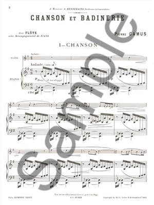 Pierre Camus: Chanson et badinerie pour flute: Flûte Traversière et Accomp.