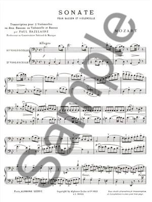 Wolfgang Amadeus Mozart: Sonata For Two Cellos: Duo pour Violoncelles