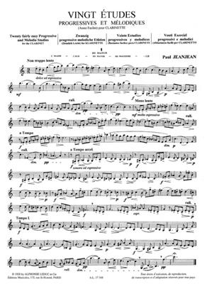 Paul Jeanjean: 20 Etudes Progressives & Melodiques 1: Solo pour Clarinette