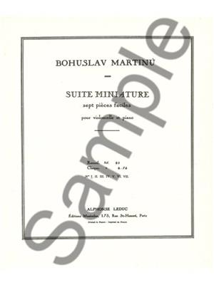 Bohuslav Martinu: Suite miniature H192, No.1: Violoncelle et Accomp.
