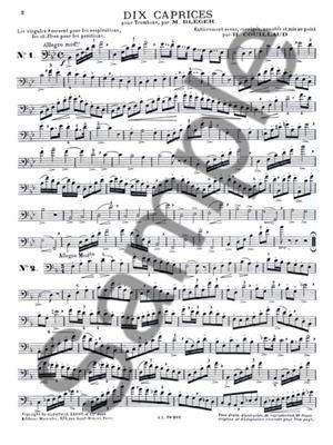 Michel Bléger: Dix Caprices: Solo pourTrombone
