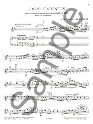 Wolfgang Amadeus Mozart: 3 Cadences For Mozart's Flute Concerto In G major: Flûte Traversière et Accomp.