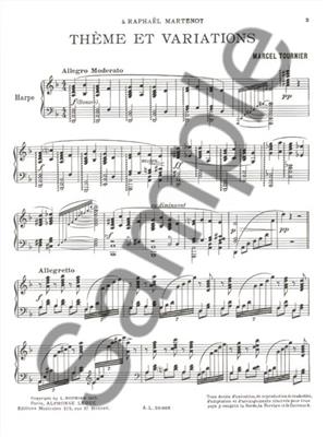Marcel Tournier: Theme Et Variations: Solo pour Harpe