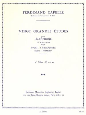 Capelle: 20 Grandes Etudes Vol. 2 - Etudes 11 A 20: Saxophone