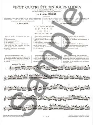 Marcel Moyse: 24 Etudes journalières de Soussmann Op.53: Solo pour Flûte Traversière