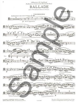 Eugène Bozza: Ballade pour Trombone et Piano: Trombone et Accomp.