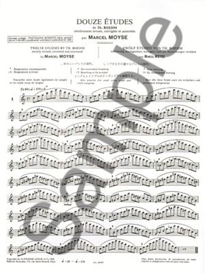 Marcel Moyse: 12 Etudes De Boehm: Solo pour Flûte Traversière