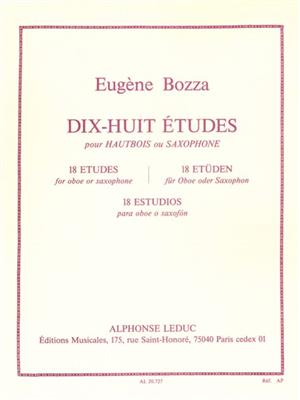 Eugène Bozza: 18 Études For Oboe Or Saxophone: Solo pour Hautbois