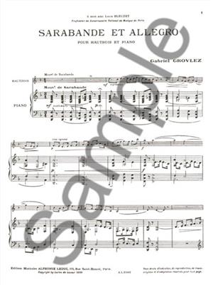 Gabriel Grovlez: Sarabande et Allegro for Oboe and Piano: Hautbois et Accomp.