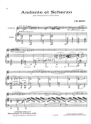 Joseph Edouard Barat: Andante & Scherzo: Trompette et Accomp.