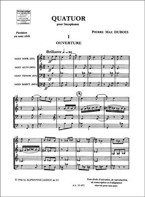 Pierre-Max Dubois: Saxophone Quartet: Saxophones (Ensemble)