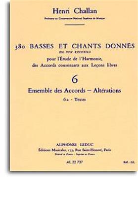 Henri Challan: 380 Basses et Chants Donnés Vol. 6A: Solo pour Chant