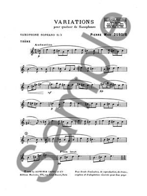 Pierre-Max Dubois: Variations: Saxophones (Ensemble)