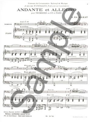 Joseph Edouard Barat: Andante et Allegro: Trombone et Accomp.